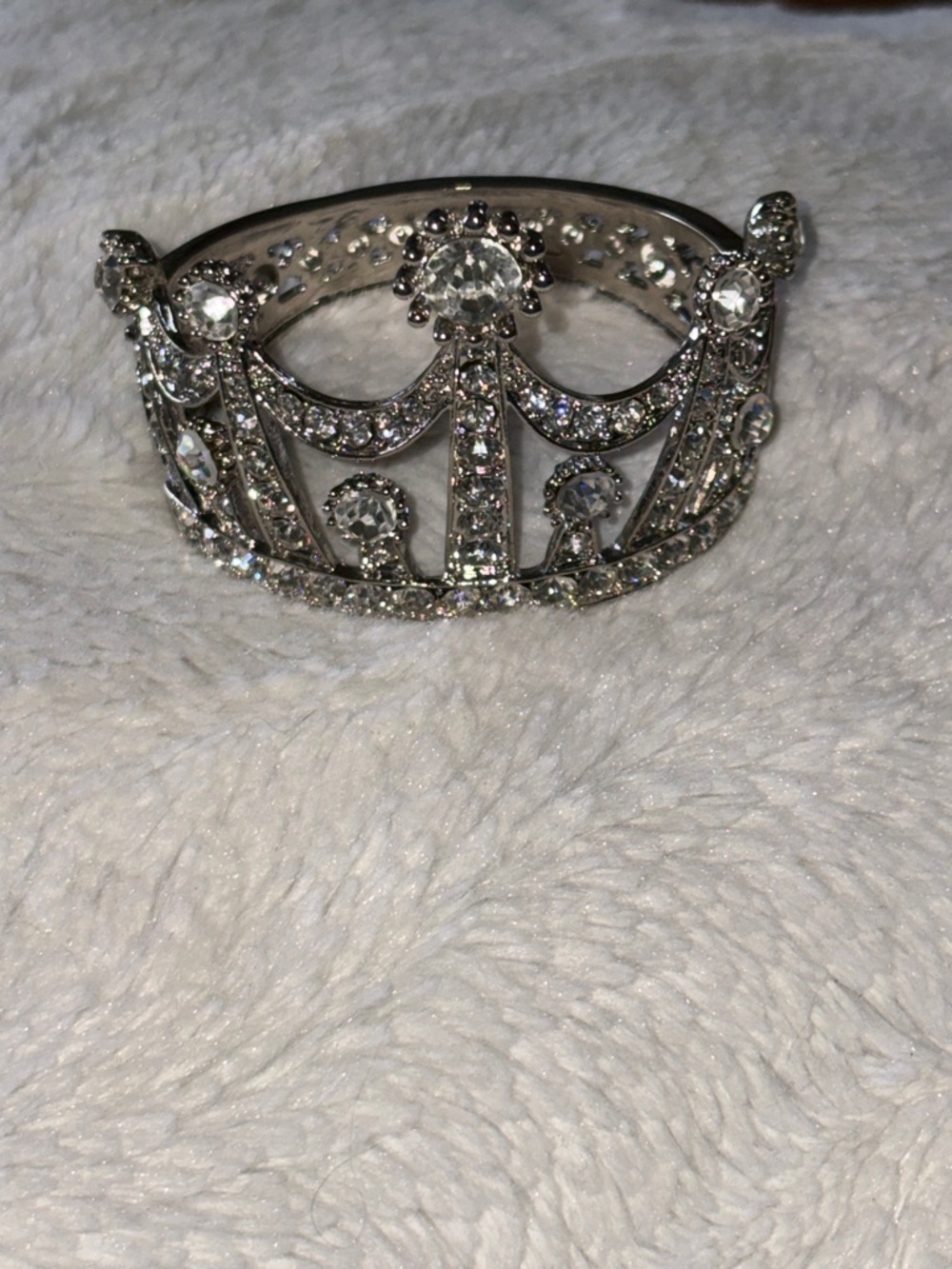 Rhinestone Crystal Crown Bracelet ~Silver NEW - Picture 3 of 6